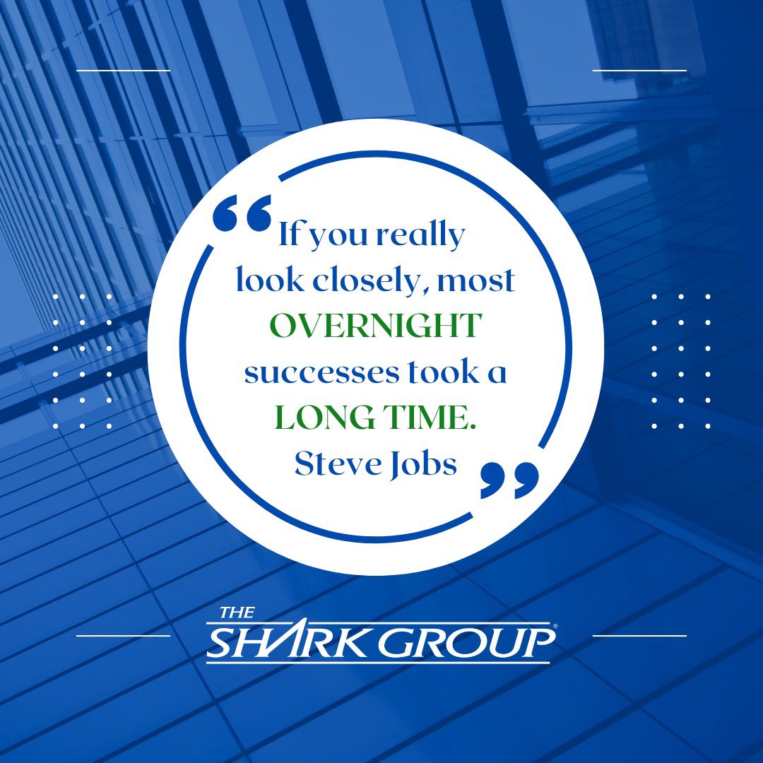 Nobody exemplified this concept better than legendary tech entrepreneur Steve Jobs. His road to success wasn't always clear or easy, and it took him a long time to finally achieve what the world would call an overnight success. But that success was no accident. 

Don't give up!