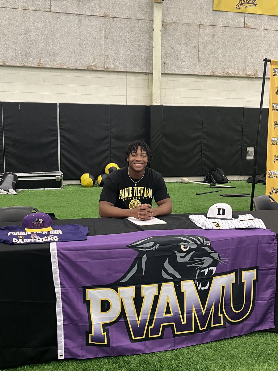 It’s Official!! Very blessed and honored to further my academic and baseball career at Prairie View A&amp;M University!! I want to thank God, my family and friends and all of the coaches that have gotten me this this farI’m very excited to be a Panther and for the future!!💛💜#AGTG