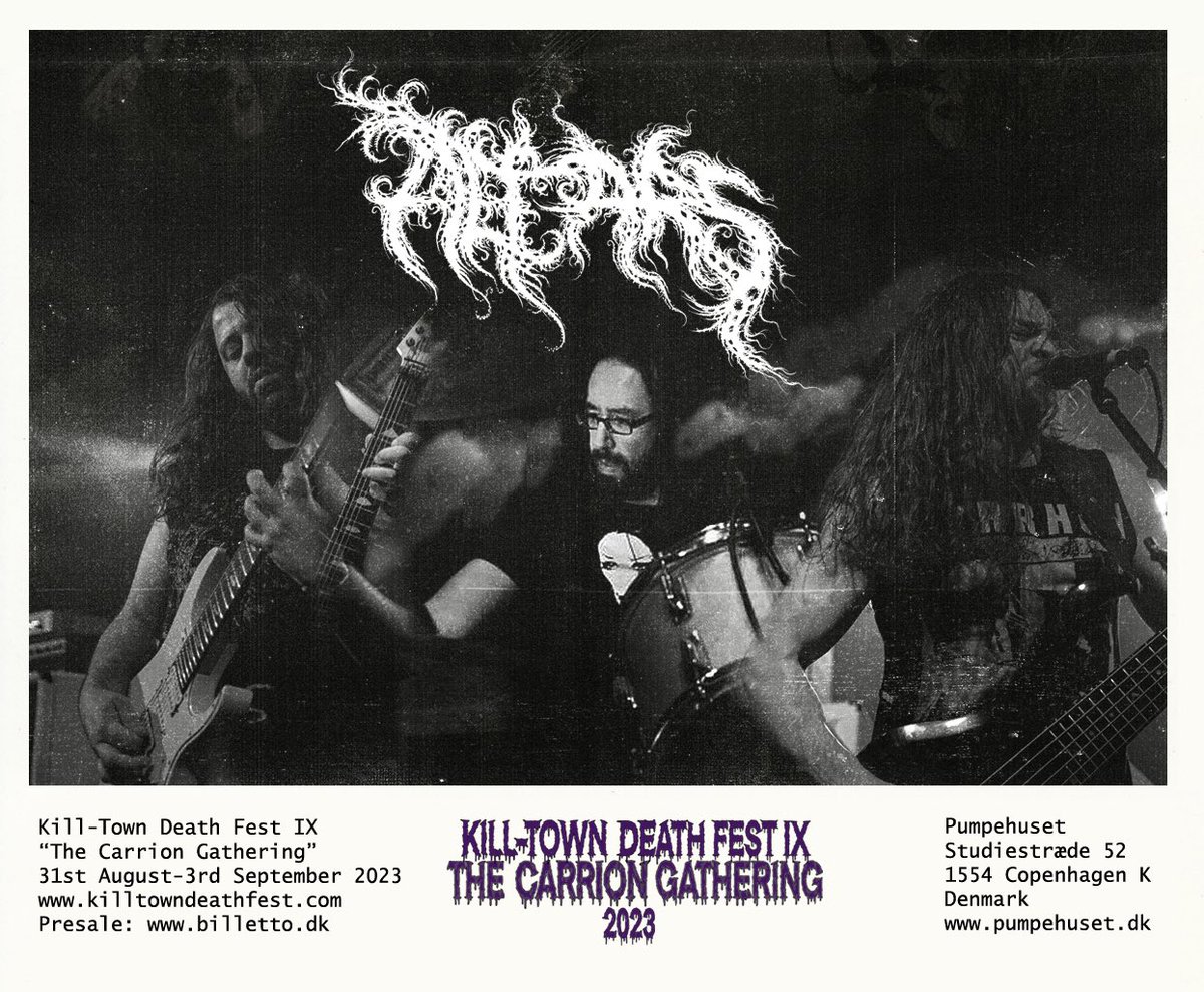 LewisEFischer's tweet photo. Pleased to be returning to one of my favourite European festivals in 2023, for the first time in EU with @altarsdeath. See you at KTDF, the Carrion Gathering. https://t.co/zyo4IQLuU3