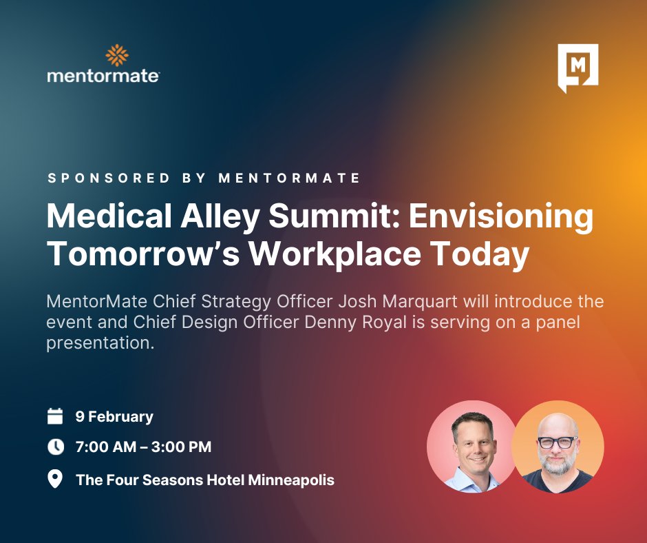 We're proud to be the presenting sponsor of this year's Medical Alley Summit. Join us from 7:00 A.M. – 3:00 P.M. CT at The Four Seasons Hotel Minneapolis to innovate, elevate, and transform the healthcare industry. medicalalleysummit.org