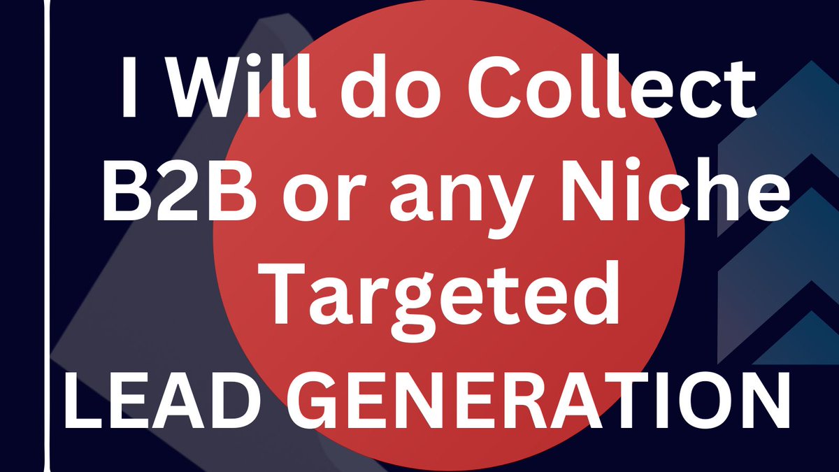 I am an expert in Lead Generation. I am highly experienced Lead Generation B2b Lead Generation Real estate leads B2b LinkedIn LinkedIn lead generation Email Listing Data Entry
 lnkd.in/gEAmxQZE
#b2b #b2blead #leads #LeadGeneration #emaillist #ListBuilding #b2bdata #leadb2b