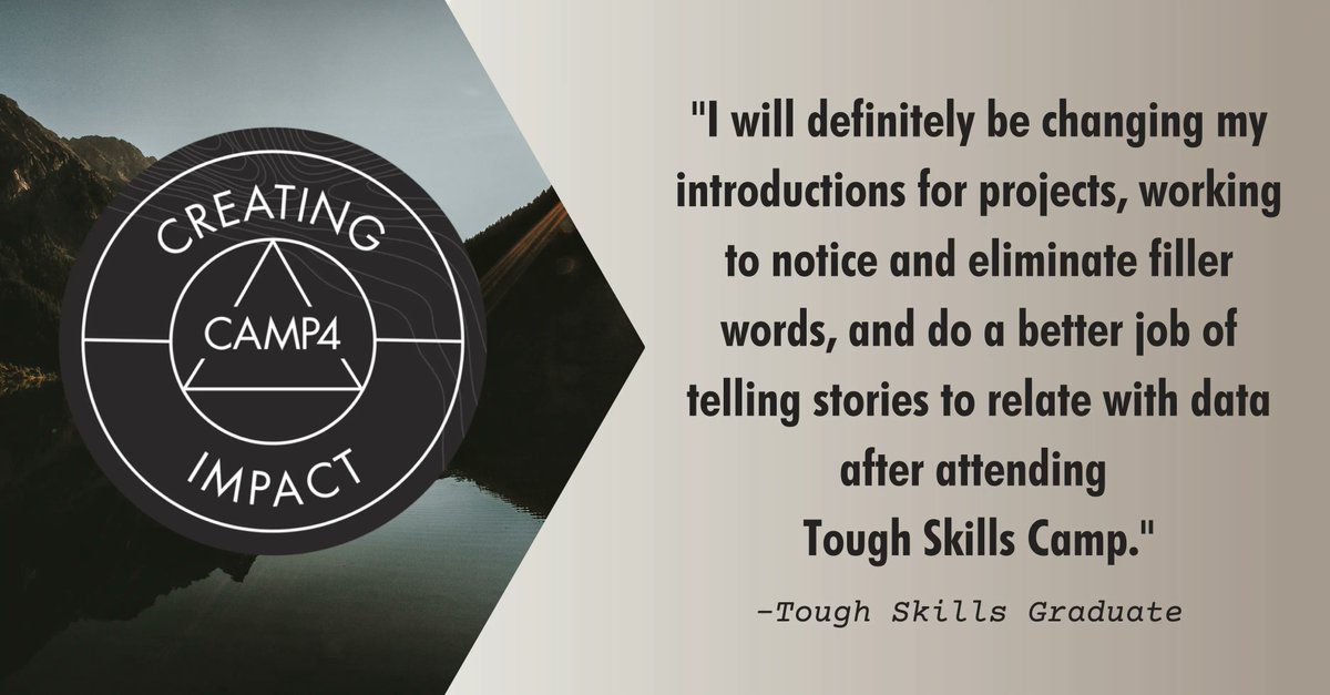 camp4network's tweet photo. Great story telling starts with a powerful introduction. Learn to build and deliver that introduction, eliminate filler words, and more with the Creating Impact workshop in our Tough Skills Camp. 

Save your seat now! https://t.co/7LrLObQKZv 

#careerdevelopment #Toughskills https://t.co/pdW8roxXJp