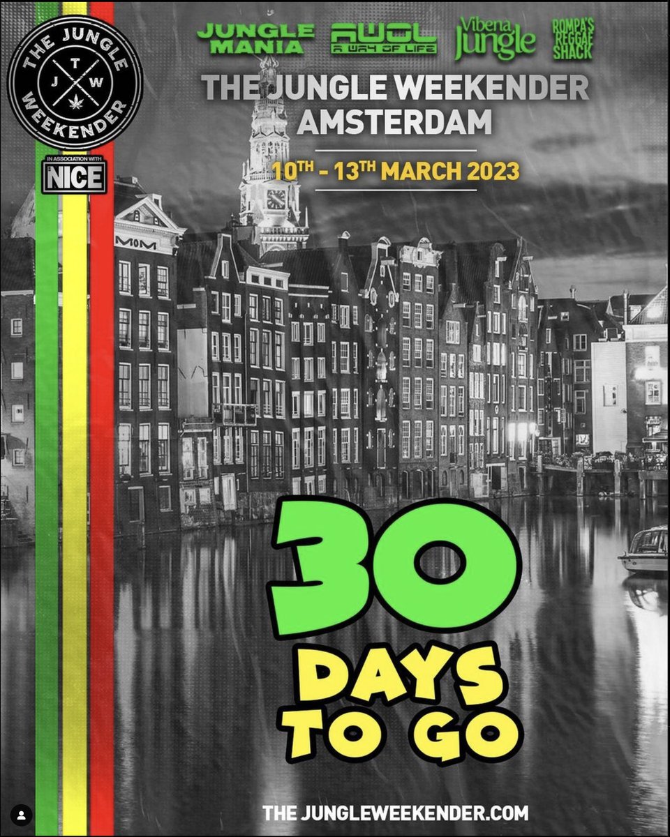Now less than a month to go… Sunday Boat Party &amp; VIP passes will sell out this week 💯
The Jungle Weekender | 10-13 March 2023 | Amsterdam
Tickets here >>
thejungleweekender.com
#concretepr #ravers #eventpr #junglemusic #jungle #raving #JungleRave #JungleMania #jungleweekender