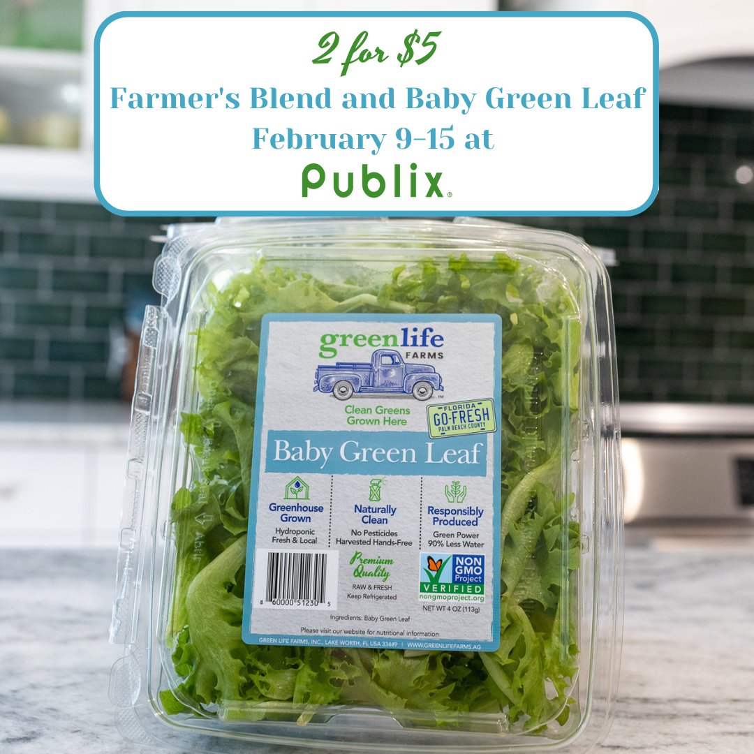 SunswellGreens's tweet photo. Looking for something new to try? Our Baby Green Leaf is now 2 for $5 from February 9 - February 15 at Publix. Why try Green Life Farms? We're…
🌱 Fresh
🚿 Clean
🤗 Flavorful
🌴 Florida Local

#fresh #freshproduce #clean #cleanproduce #florida #floridalocal #cleaneating https://t.co/KfuvPpvmr4