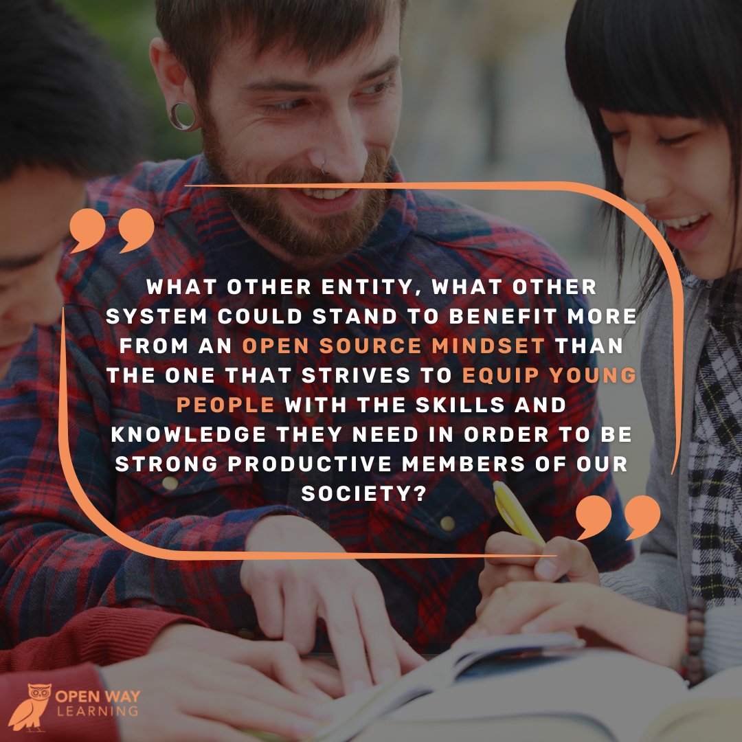 OpenWayLearning's tweet image. At Open Way Learning, we believe an open source mindset can be used as a catalyst for grassroots change across the entire education ecosystem. Learn more about our process: bit.ly/3ER6dHu
#openwaylearning #futureoflearning