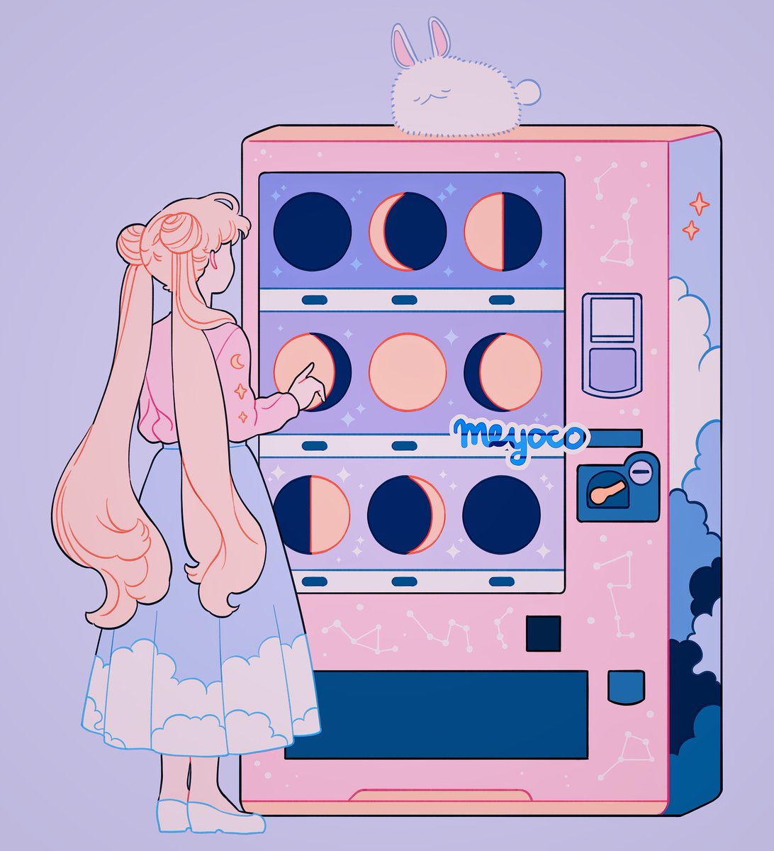 月野うさぎ 「moon vending machine  」|meyo 🌸 artcade #70のイラスト