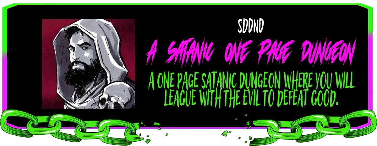 We finally unlocked the SATANIC ONE PAGE DUNGEON by <a href="/SessoDrogaeDeD/">SessoDrogaeD&D</a> that will be included in THE TRUE OSR XXL.
➡️ NEXT STEP: V-WORLD COMPLETE EDITION: a 100 pages comic set in a post-ap world filled with metalheads, riders and other monstrosities. It comes with a game included!