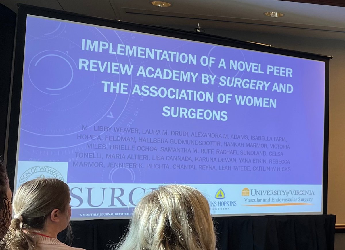 Amazing talk from our own Dr. Libby Weaver from @UVASurgery on actual implementation to increase skill and representation in peer review. Incredible seeing active steps of action! #ASC2023