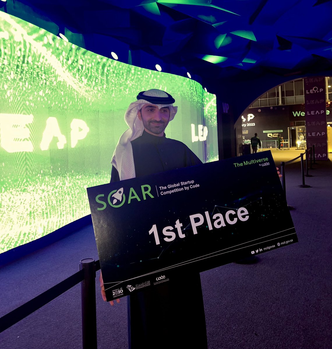 HAlghatam's tweet photo. Happy and Proud for @faceki_ taking the 1st place in SOAR, The Global Startup Competition by @McitGovSa at @LEAPandInnovate 

#FACEKI #LEAP23 #Riyadh #TheGarage https://t.co/7xnbw4qVco