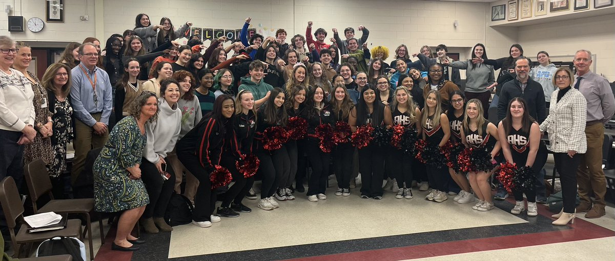 Pae_AllentownHS's tweet photo. Taking time to recognize our Teacher of the Year for Allentown High School, Megan Wolff!  With a little help from some friends and previous TOY recipients!  Congratulations!!! https://t.co/MzWzT7ET29