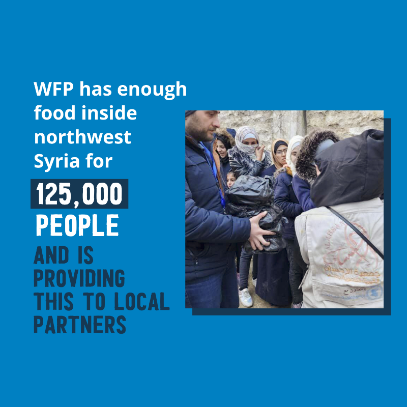 WFP's tweet photo. 🆕WFP food assistance has been underway since Tuesday, as we scale up our response to the devastating impact of the two earthquakes that hit #Türkiye and #Syria.

WFP plans to reach half a million people in both countries.