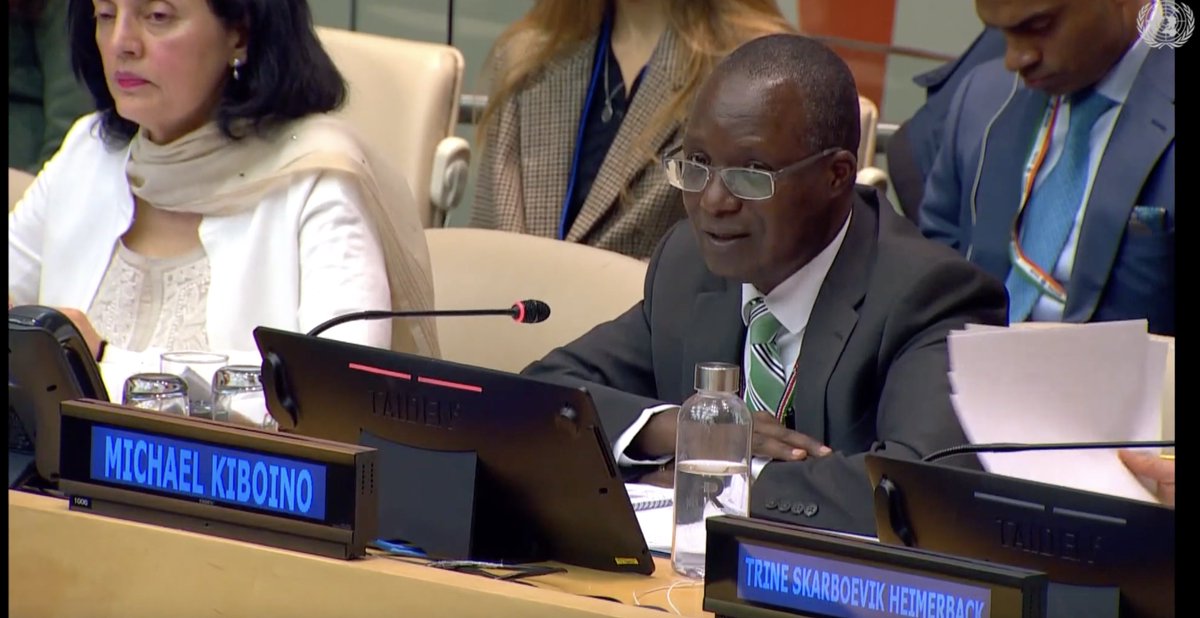 WFUNA's tweet photo. H.E. Michael Kiboino of @KenyaMissionUN speaks of experience working with and importance of involving #civilsociety in work of #UNSC 

#UNSCExit https://t.co/6LJ1bnBUY4