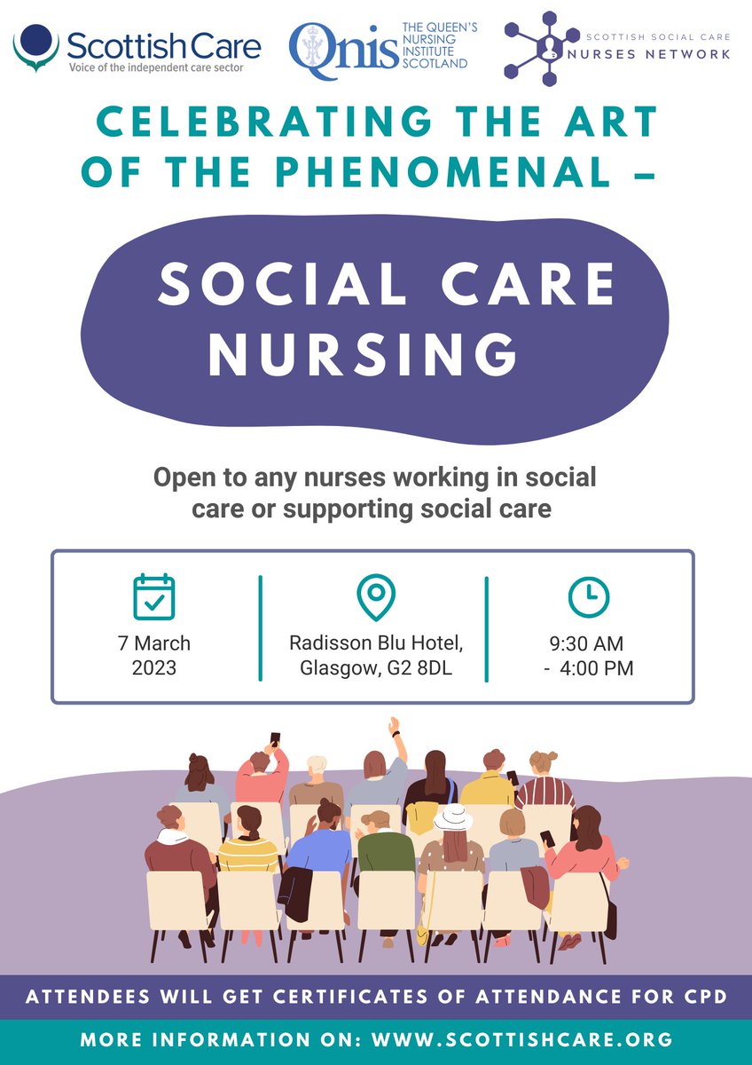 Don't forget to register for the great event - #Scotscnurse23 conference - register for your place through @scottishcare or contact jane.douglas@scottishcare.org