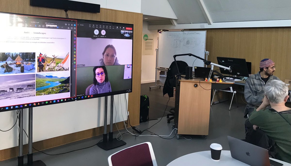 Exciting to see #ArcticHubs online #gaming concept evolving with #CCCU MA games design students - today feedback from pre production docs / beta model based on #Sámi herding and land use interactions in #Arctic / real #cocreation based around hub research in #Sweden #Finland