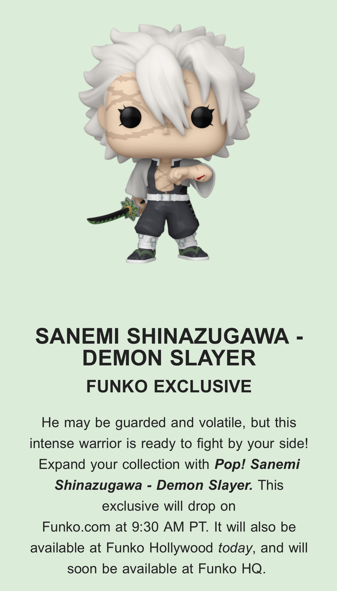 Buy Pop! Sanemi Shinazugawa at Funko.