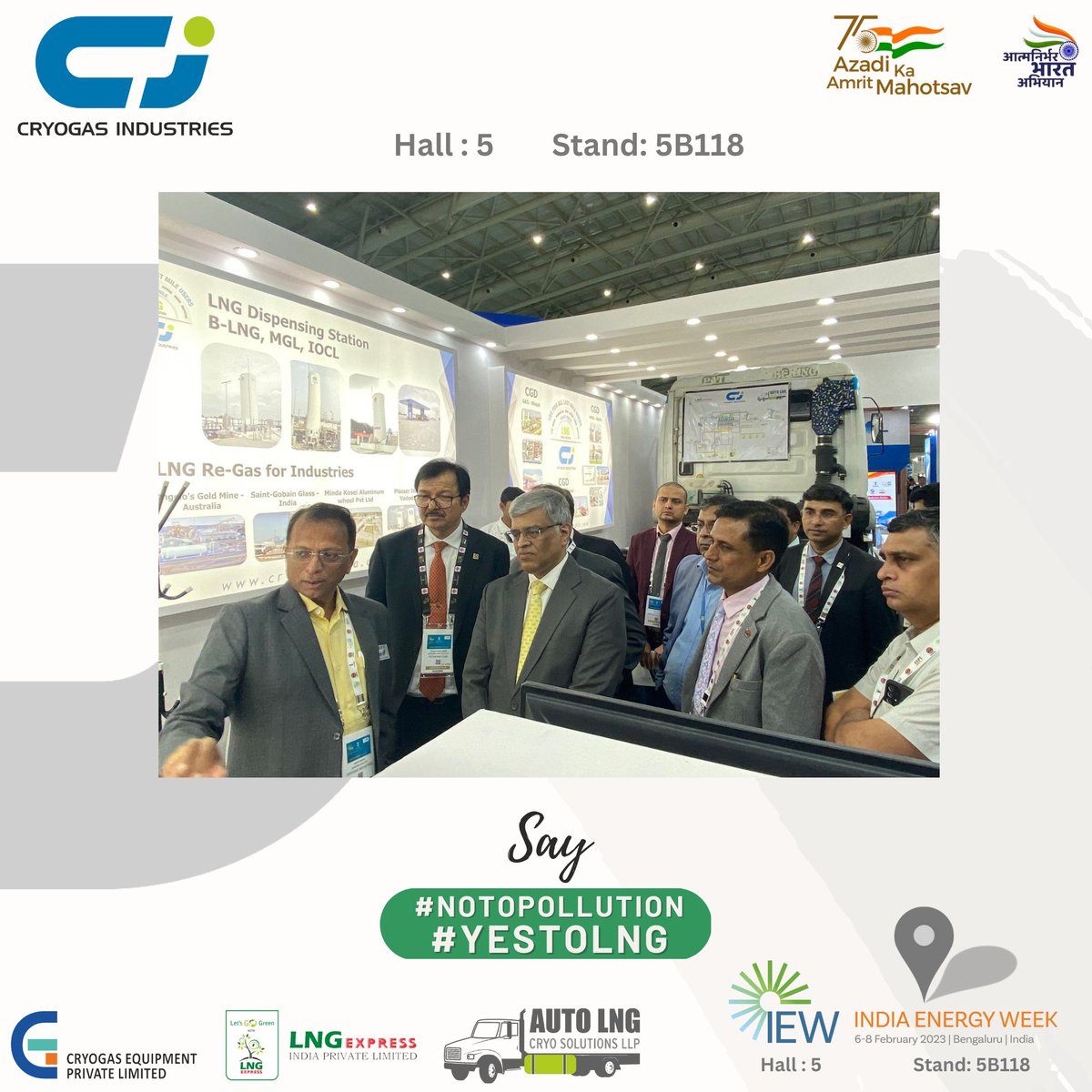 cryogas_india's tweet photo. @cryogas_india welcomed the Hon'ble Secretary, @PetroleumMin, Shri Pankaj Jain Ji @Secretary_MoPNG at its stall 5B118 Hall 5 @ @IndiaEnergyWeek. He was felicitated by Nayan Pandya, MD & his team #indiaenergyweek #indiaenergyweek2023 #LNGExpress #AutoLNG #NoToPollution #YesToLNG https://t.co/iWwnDwMSjw