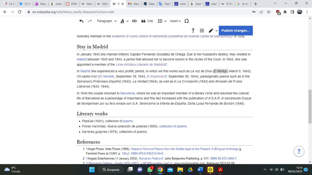 paredes_pico's tweet photo. #EditWikiLit After the "Biography" section, I thought it was pertinent to talk about her early career as a poet and how she gradually achieved fame. I also talk about her time in Madrid, since that is where she grew in fame. https://t.co/zk5OEXuy3i