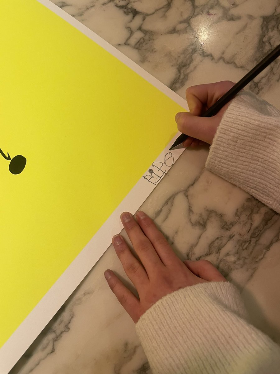 kate_revere's tweet photo. Notes by Piper to her imaginary boyfriend Tony Thompson. Piper signing her first limited edition screen prints. I’m in awe of your talent and magical way of communicating & connecting #notesbypiper #autism #autisticartist #asdart #madeinhackney #deafartist https://t.co/HcHWbdqcgv