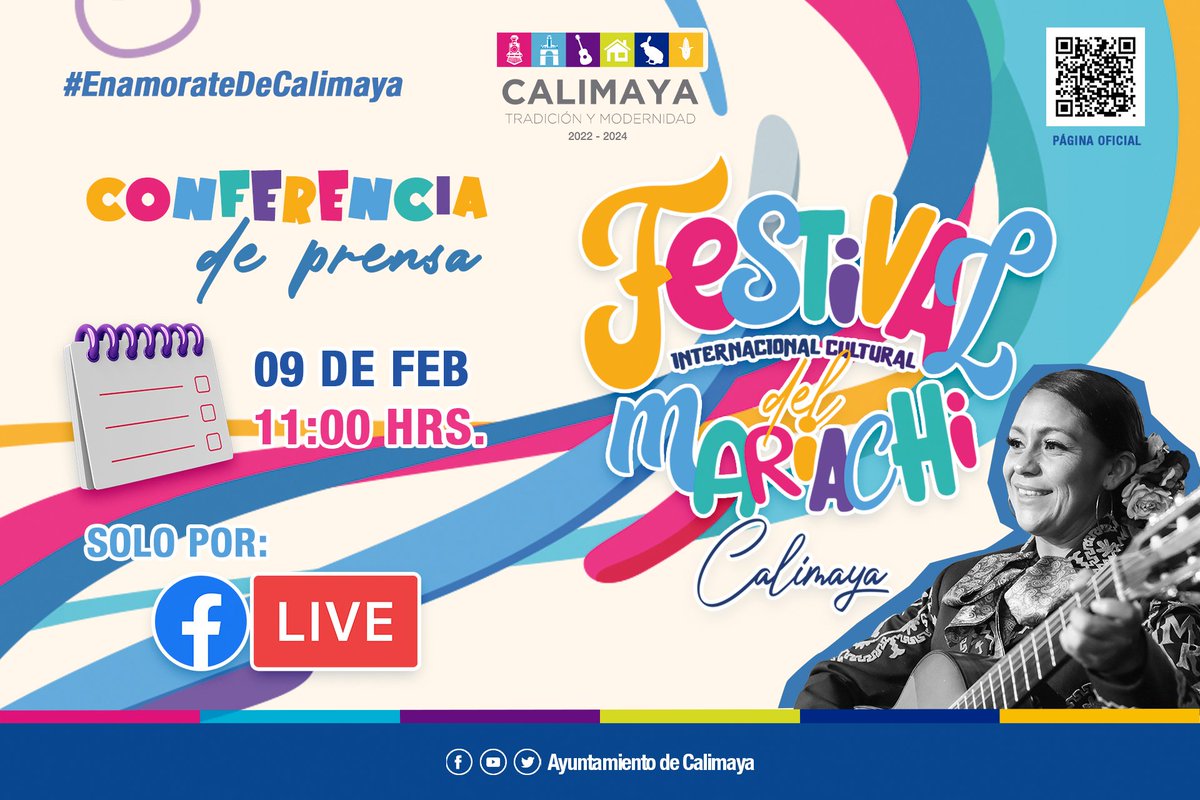 🔵 El Festival Internacional Cultural del Mariachi 2023 se acerca; te invitamos a ver la #TransmisiónEnVivo de la "Conferencia de Prensa" en la que se develará el Cartel Oficial así como el #programa de actividades que tendremos del 24 de Febrero al 05 de Marzo.