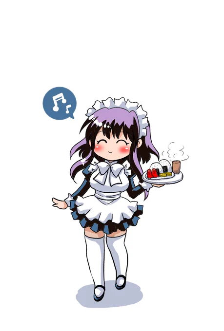 真夜中に夜食を持って来てくれるメイドさん 