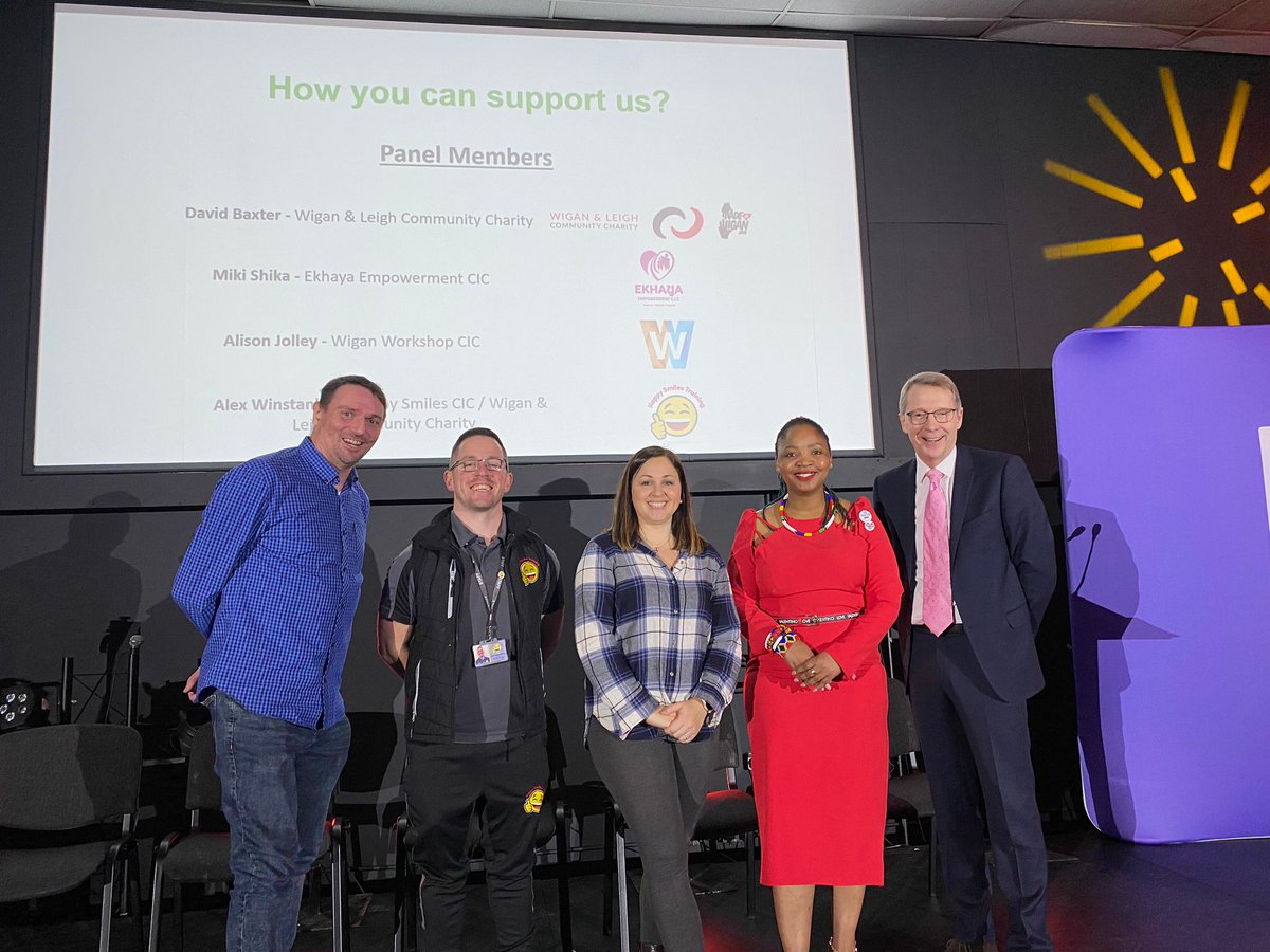 WiganandLeighCC's tweet photo. Thanks @WiganCouncil
for the invite to discuss Made in Wigan &amp; #propergood Social Investment prog &amp; all things #SocEnt at todays Believe in Business festival with host
@andycrane64 &amp; our partners @happysmilescic @EkhayaUK @MeyrickStreet 

@peoplesbiz @gmcvo  @_magicalogical https://t.co/eerMi86iAv