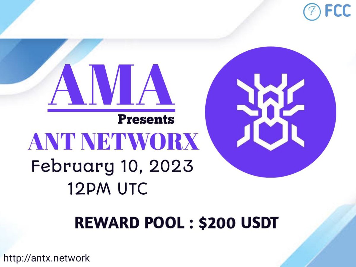 CcFilipino's tweet photo. 🎙FILIPINO CRYPTO COMMUNITY is pleased to announce our next #AMA w/ @AntNetworX 
🗓on 10th February 2023 at 12PM UTC 
🏚️Meeting Place: https://t.co/VdsLsMawF3 

Rules to Follow ⤵️
1⃣ Follow @CcFilipino &amp; @AntNetworX
2⃣ Like &amp; RT
3⃣ Comment Qs &amp; Tag 3

#antnetworx #AMATAYOSAFCC https://t.co/rJnseg3FWH