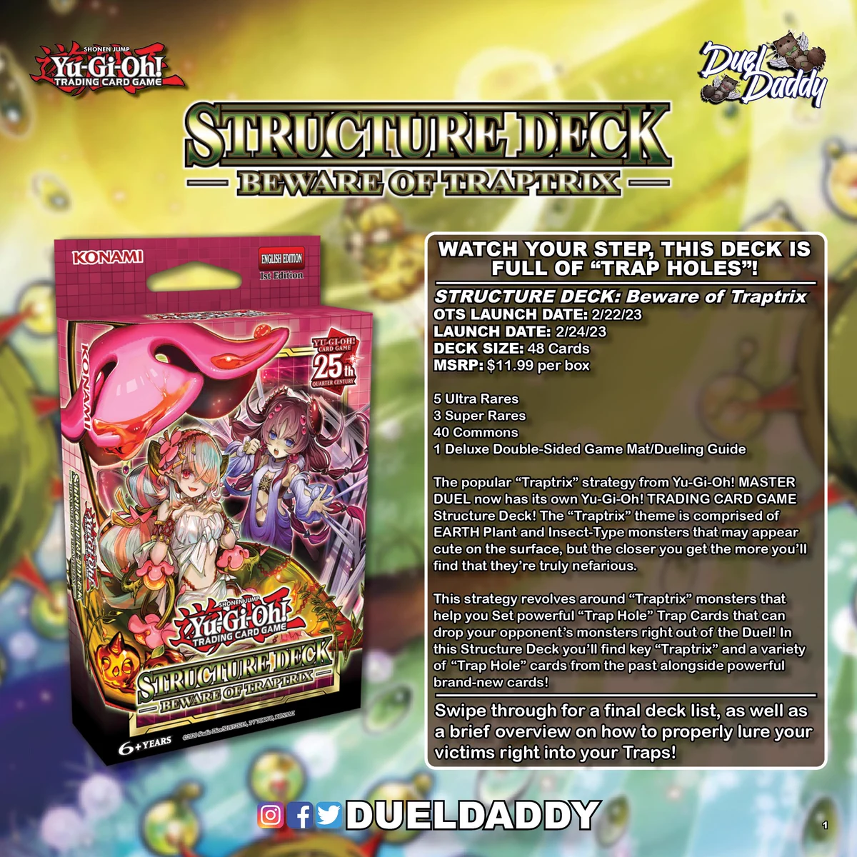 yugioh beware of traptrix structure deck card list Yu-Gi-Oh! TCG: : Toys & Games YuGiOh Structure Deck Beware of