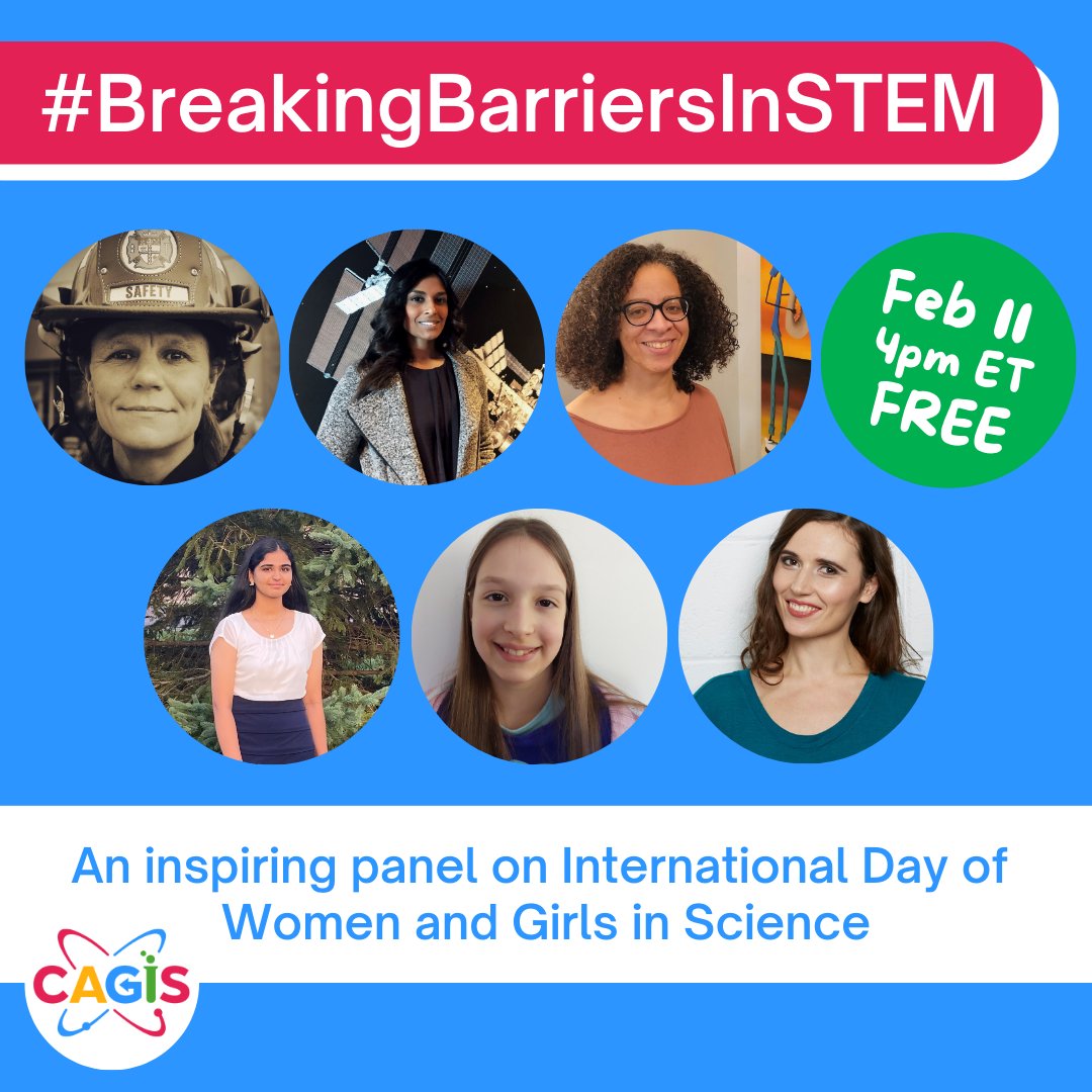 GirlsInScience's tweet photo. On #February11, International Day of Women and Girls in Science, join us for an inspiring virtual panel with amazing women and girls who are #BreakingBarriersInSTEM!

This FREE panel will have a Q&amp;A format and is open to everyone. Register at https://t.co/1XM9pFldQa https://t.co/sYf8PbIujc