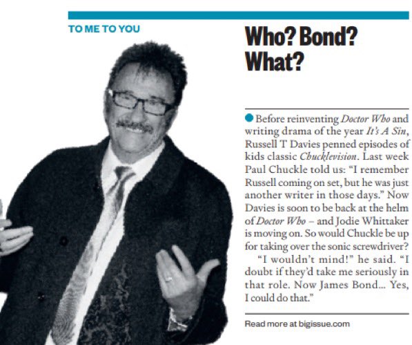 emmastyche's tweet photo. Learning that Russell T. Davies wrote for Chucklevision has boosted my mood no end - there’s hope yet! https://t.co/JjbBLLoC0G