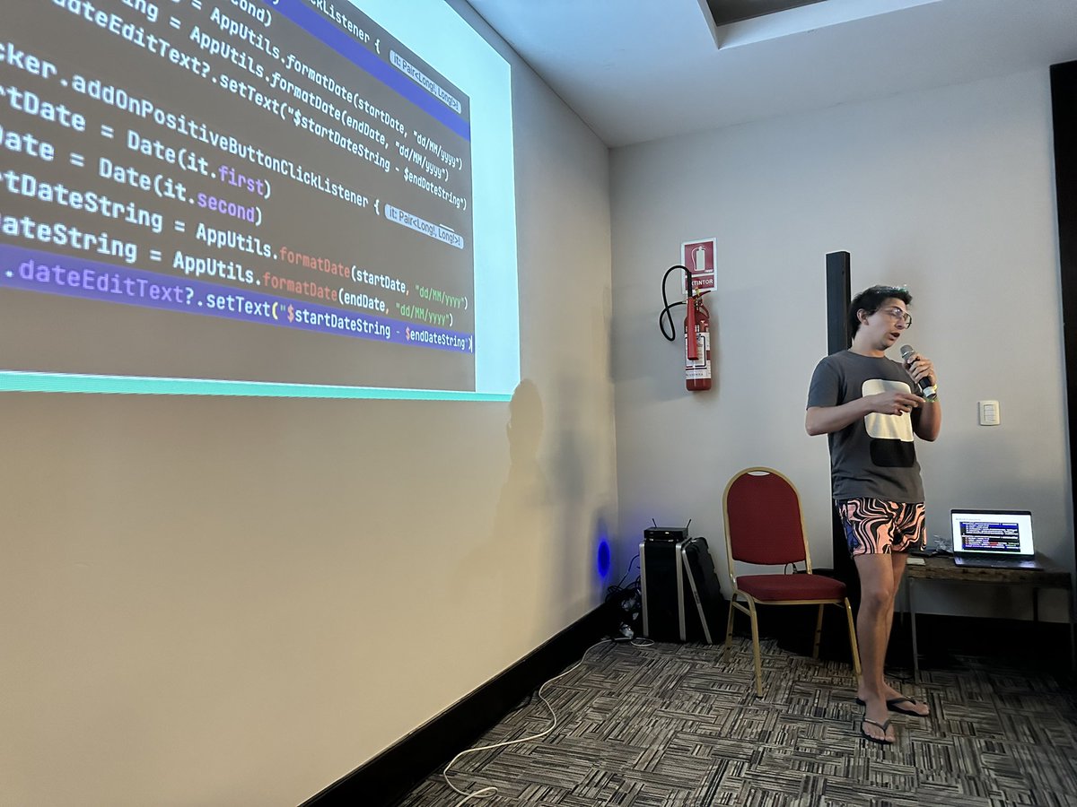 JonXtensen's tweet photo. By the outfit of the presenter, you can tell this is the conference you wish you were at. https://t.co/FOovU4MXUw
