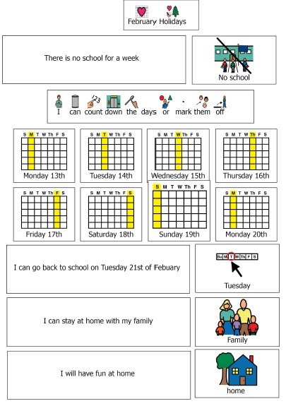 February holidays social story
