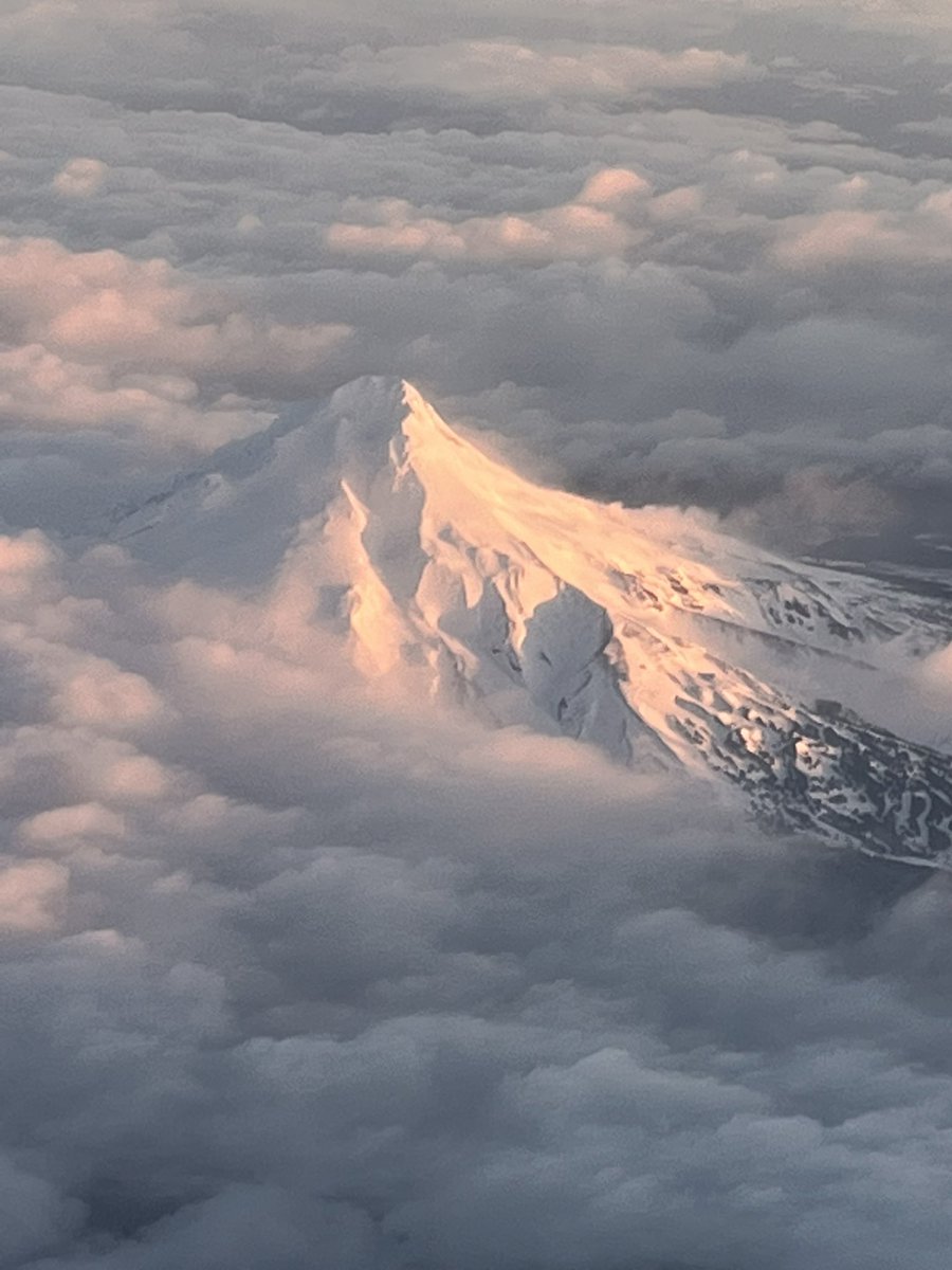 #MountHood showing off this morning. Wow. #LetsGetOutThere @KGWNews Thanks for the lift @AlaskaAir @flypdx