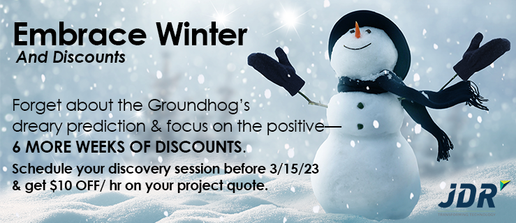 jdrconsults's tweet photo. Great news! @jdrconsults has extended our Winter Promo through March 15! Contact us to schedule your discovery meeting! https://t.co/A6VaVkQhBU #consulting https://t.co/jbtOQtOhe3