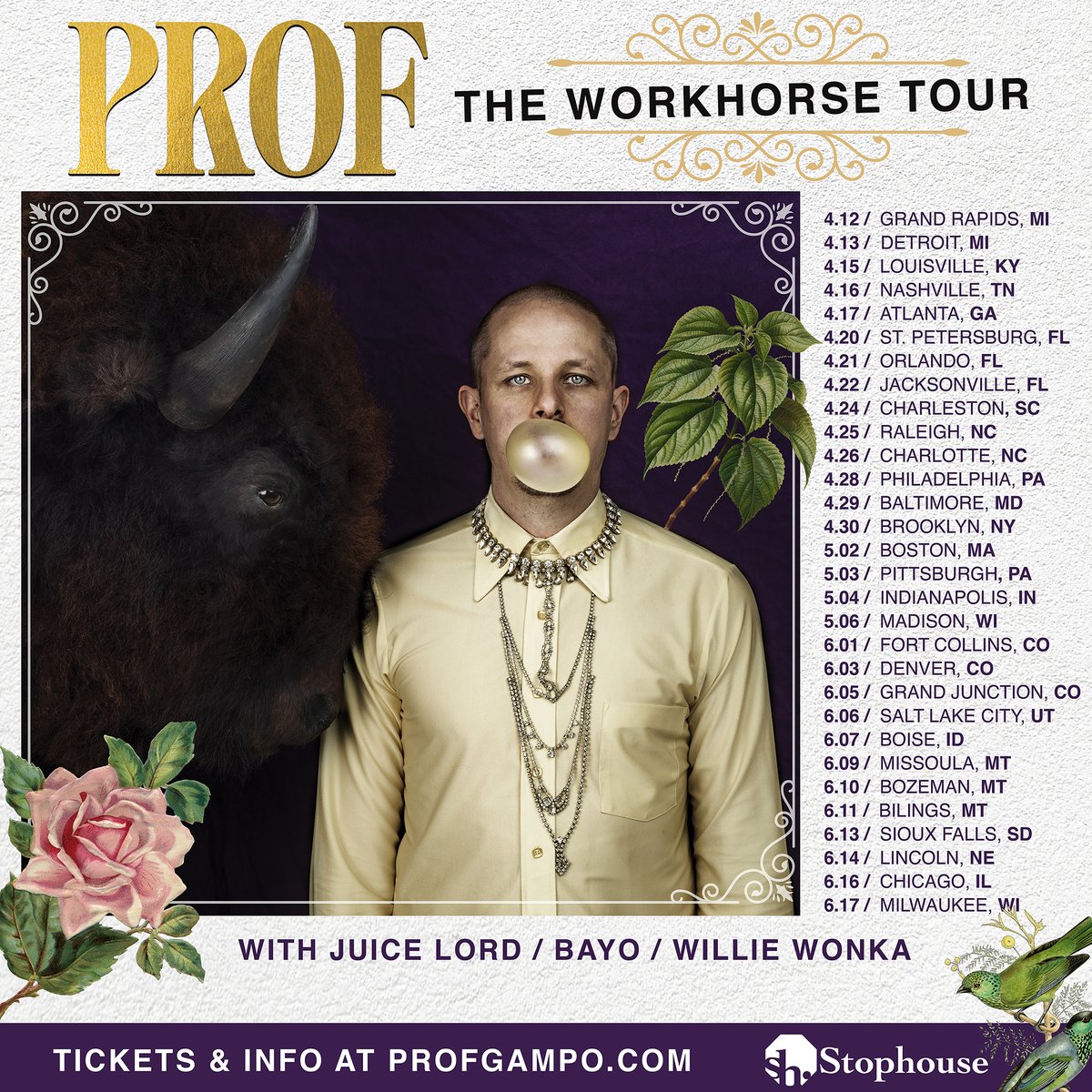 Profgampo's tweet photo. I'll be honest with yall -- the main reason I go on tour is to return all these areas and see the progress we've made in terms of amount of people attending &amp; the overall connection made. IT'S FUCKING ADDICTING 😤

-VIP tix are ON-SALE NOW 
-GA tix Friday

https://t.co/XAIfBkrqKU https://t.co/gIGsoURyRJ