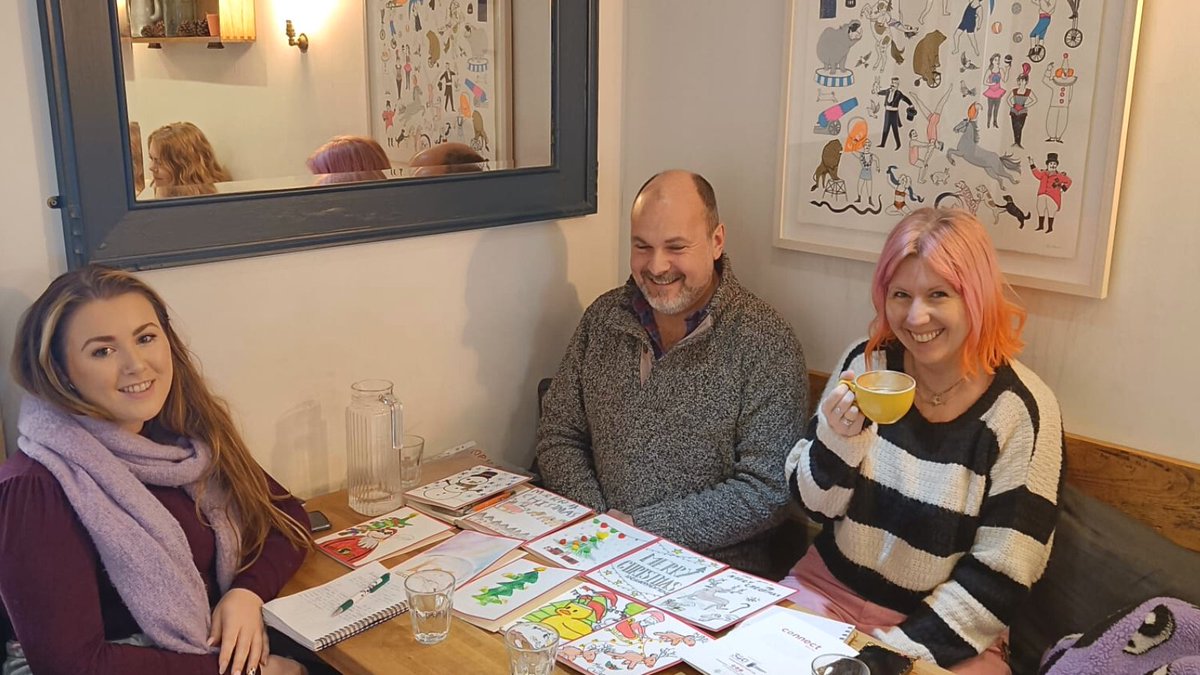Yesterday we caught up with Connect Bath <a href="/BathOpenXmas/">connectbath</a> to discuss 2022's Christmas Compassion card project, choose the 8 winning designs by schoolchildren, &amp; discuss future plans for Christmas '23(yes, in February!)🎅
Watch this space!✨
Thanks for the fab coffee <a href="/Greenbirdcafe/">The Green Bird Cafe</a>☕️
