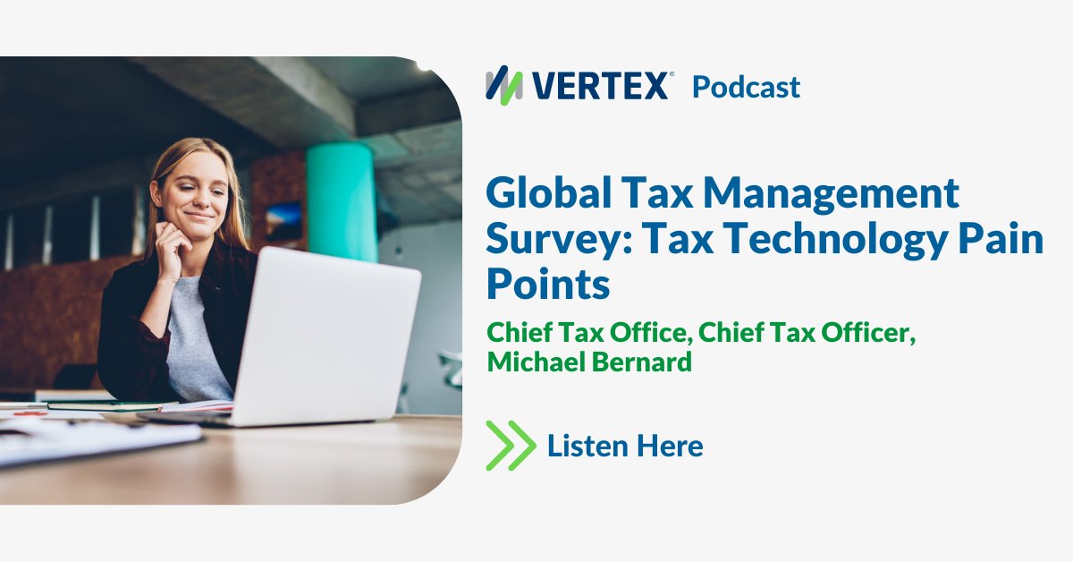 A recent <a href="/SAPInsider/">SAPinsider</a> survey discussed the leading #taxtechnology &amp; global tax management disruption elements. Listen to the latest #Taxmatters podcast for insights from #VertexChiefTaxOffice, Chief Tax Officer, <a href="/M_Bernard_CTO/">Michael Bernard</a>: bit.ly/3XcEQPL