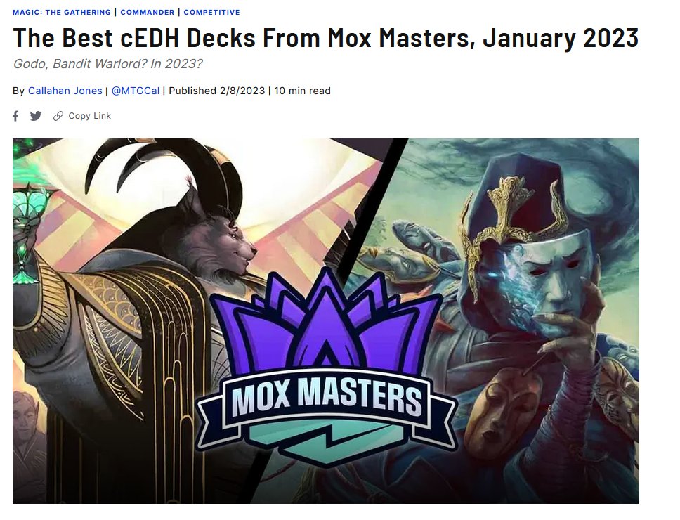 Cal, 6’4 DanDan Gamer on Twitter "The Best cEDH Decks From Mox Masters, January 2023 Godo