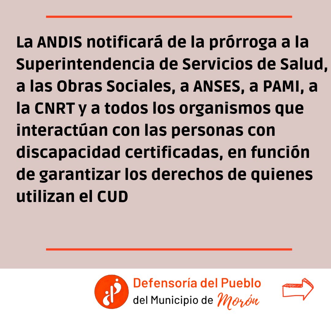 defensoriamoron's tweet photo. Información importante sobre los cud (certificados único de discapacidad) lee toda la info en este link https://t.co/RvFNqPRYqk https://t.co/AIv79Q07BY