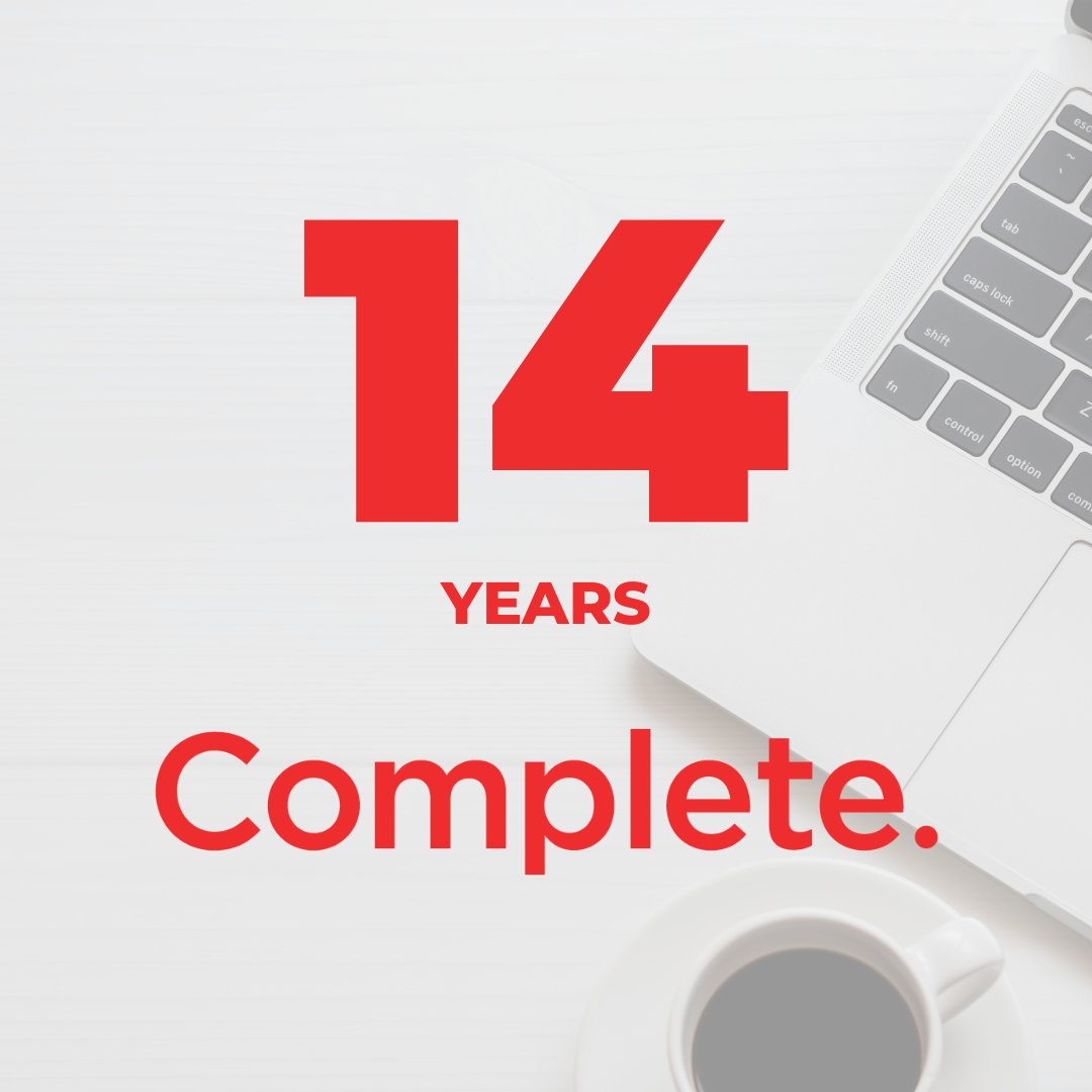 Celebrating 14 years of Complete! 🎉

We are so proud of everything we have achieved over the years. We want to say a huge thank you to all of our clients, past and present. We’re so excited to see what’s next for Complete!

#businessanniversary #workanniversary #businessbirthday