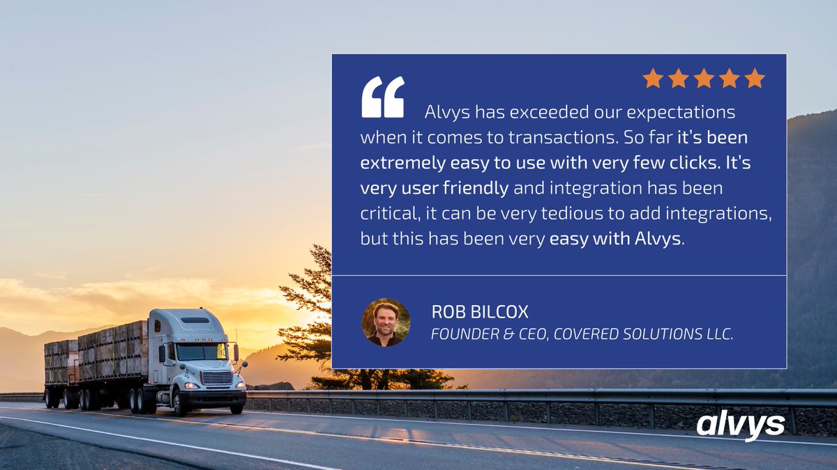 Thank you for the review Rob Bilcox @RBilcox at Covered Solutions @shipcovered! We are proud to be your TMS provider!

#supplychaintech #supplychainmanagement #supplychainsolutions #truckingbusiness #truckinglifestyle #logsticstech #logisticsmanagement #logisticssolutions