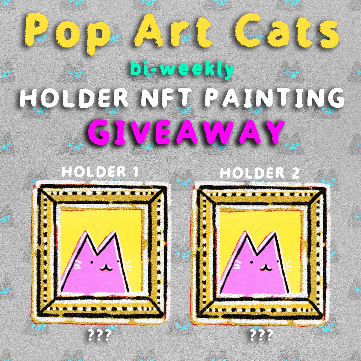 HOLDER PHYSICAL PAINTING #GIVEAWAY!

We will be selecting 2 #PopArtCats holders to have their fav #PAC #NFT painted!!
(btw we do this every other week!)

To enter:
🐱Like and RT
🐱 Tag 3 friends