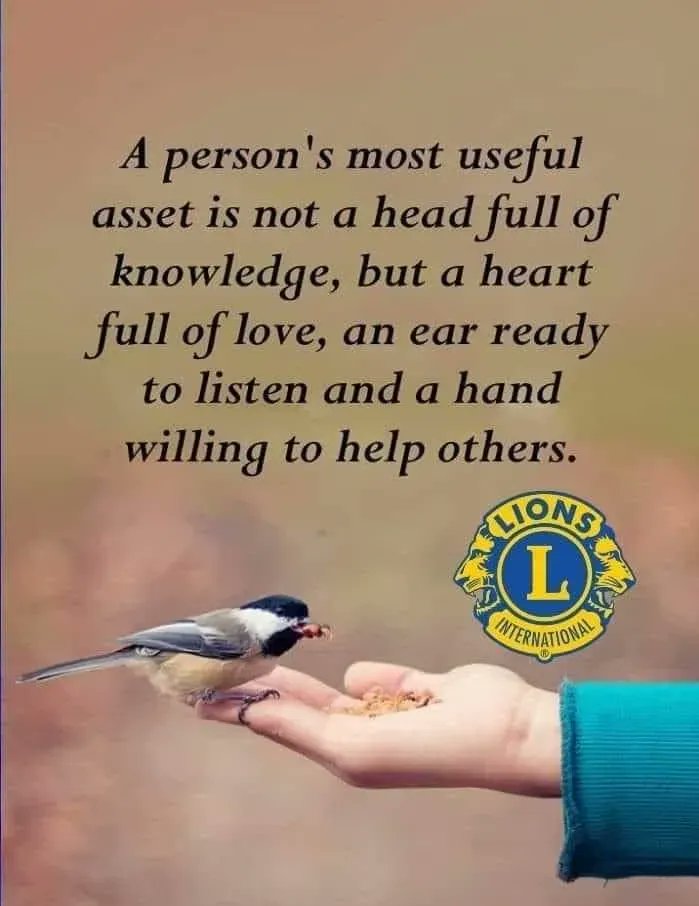 LionsSubic's tweet photo. A person's most useful asset is not a head full of knowledge, but a heart full of love, an ear ready to listen and a hand willing to help others.
https://t.co/vbM1JRBj7i

#WeServe #KindnessMatters #LionsClubs #LCI   #SBCLC #SBCLions https://t.co/5FmiqfdPZL