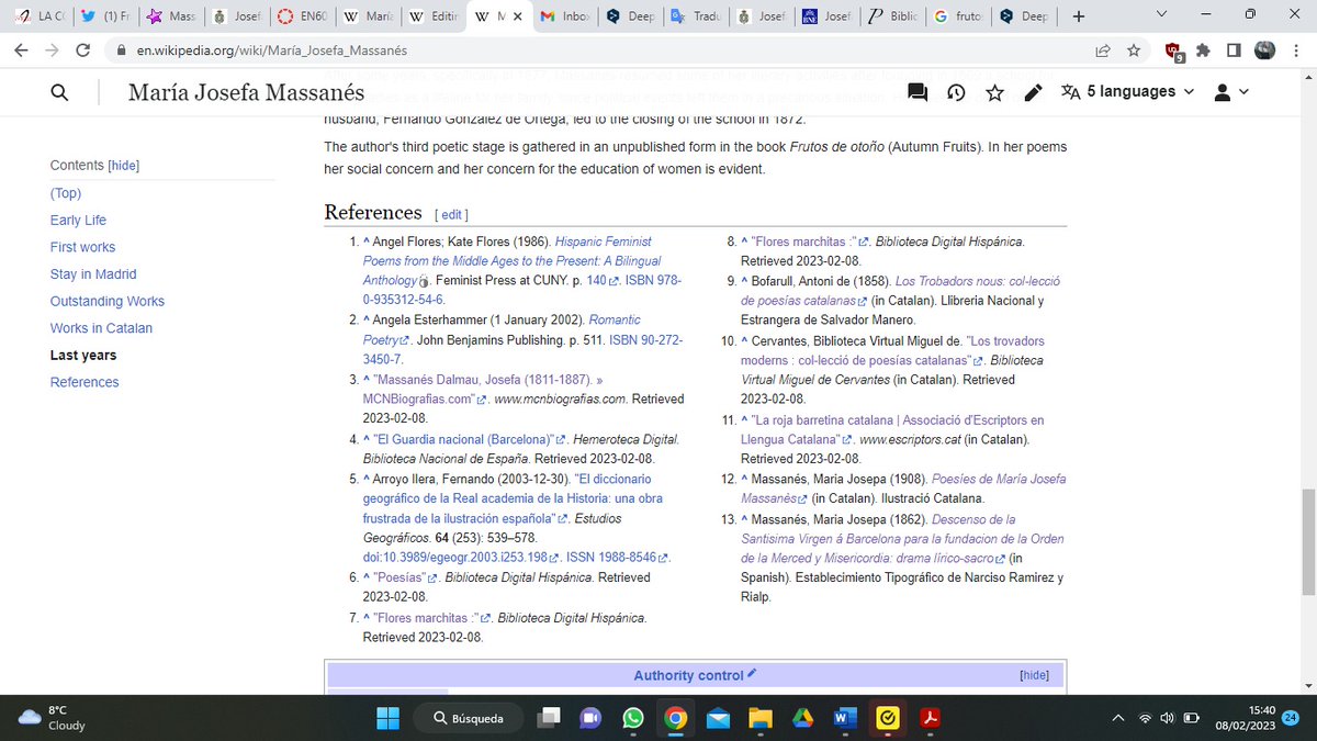 paredes_pico's tweet photo. #EditWikiLit We have reached the end of the journey! One of my goals was to extend the references of the page, since it only had two, so I think that, at least, I have brought more clarity and certainty to this Wikipedia entry. https://t.co/yrmncEqHZQ