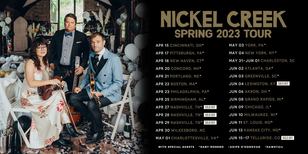 PRE-SALE AND CELEBRANTS CLUB TICKETS AVAILABLE NOW 🎉 nickelcreek.com/tour