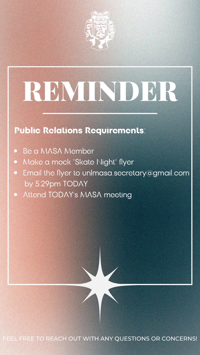 A reminder that today is MASA’s PR election! It’s not too late to send in your submission! Good luck to all those running! ❤️