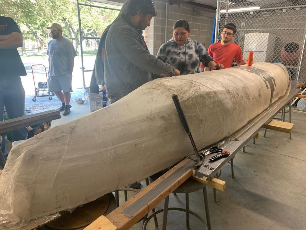 UTRGVCIVE's tweet photo. Our ASCE Concrete Canoe Team has been busy! We are extremely proud of all the hard work these students have put into preparing for the concrete canoe race at the ASCE symposium and are looking forward to seeing the finished product!  Go Vaqueros!🧡 https://t.co/0VMEO0QmSj