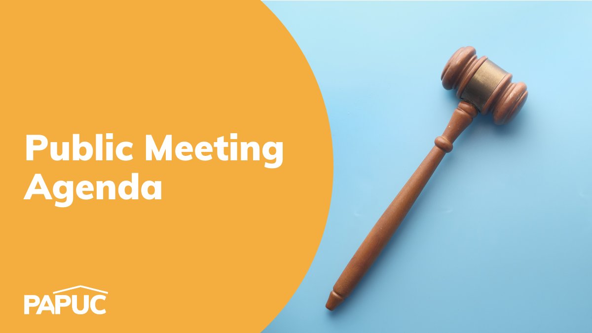 PA_PUC's tweet image. The PUC's next public meeting will be held tomorrow - Thursday, Feb. 9 at 10 AM in Hearing Room 1 of the Commonwealth Keystone Building in Harrisburg.  Find out what’s on the agenda at: ow.ly/hzlJ50MNqEX