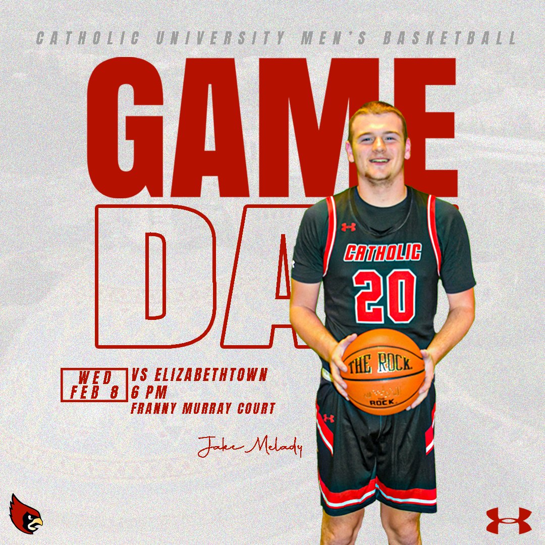 CatholicU_Cards's tweet photo. GAMEDAY!!!

PACK THE DUF as @CatholicU_MBB hosts Etown as we enter the final two weeks of the @LandmarkConf regular season!

🆚Elizabethtown
📍Washington, D.C. / Franny Murray Court
📊https://t.co/WTN7plZ3Qx
📺https://t.co/qyVFLgCYMp

#ThisIsCatholicU #d3hoops https://t.co/mZpUmTUlKm