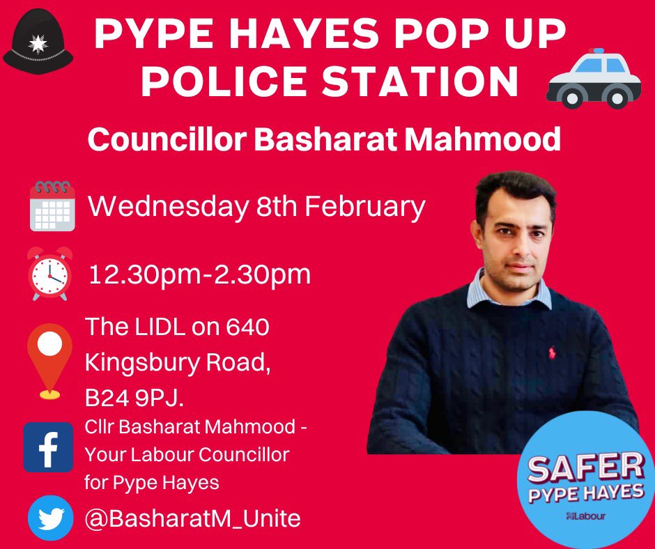 <a href="/ErdingtonWMP/">Erdington Police</a> were at LIDL car park in Pype Hayes today delivering crime prevention. Holding pop up police station's is a great way for to engage with the public, discuss important topics and give advice on crime prevention. 
#SaferPypeHayes <a href="/LabourErdington/">Erdington Labour Party</a> <a href="/ErdingtonLabour/">Erdington Labour</a>