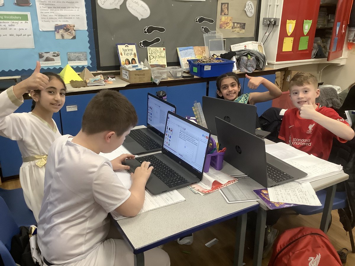 pp_accrington's tweet photo. #Class15 enjoyed typing up their newspaper reports about Howard Carter’s famous discovery. https://t.co/LaUi66zTwK